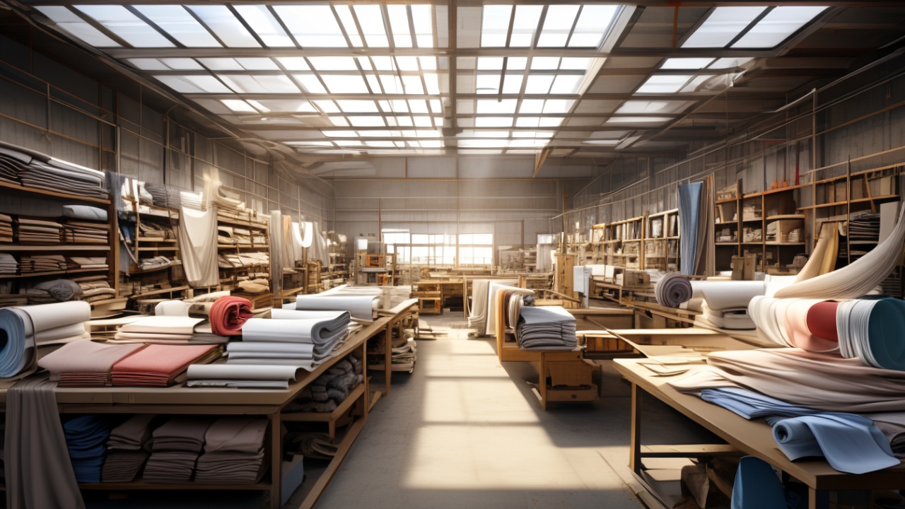 Vista de atelier de costura organizado